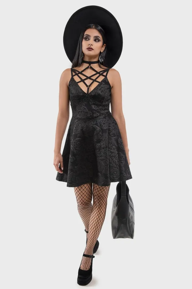 Killstar Magica Skater Dress BLACK LILY Women Party