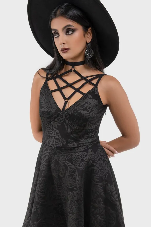 Killstar Magica Skater Dress BLACK LILY Women Party