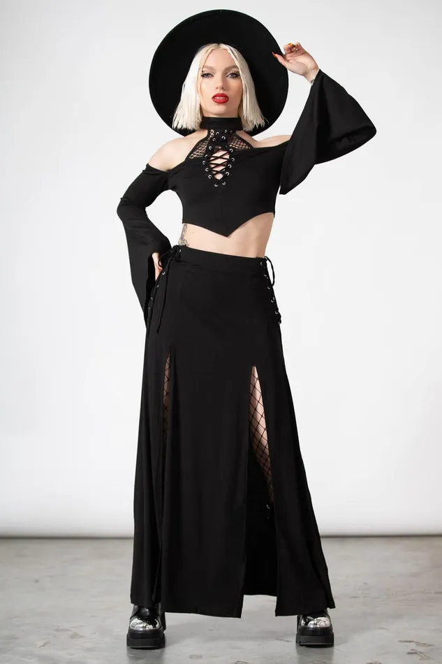 Killstar Maidenhead Cold Shoulder Top Women Long Sleeves