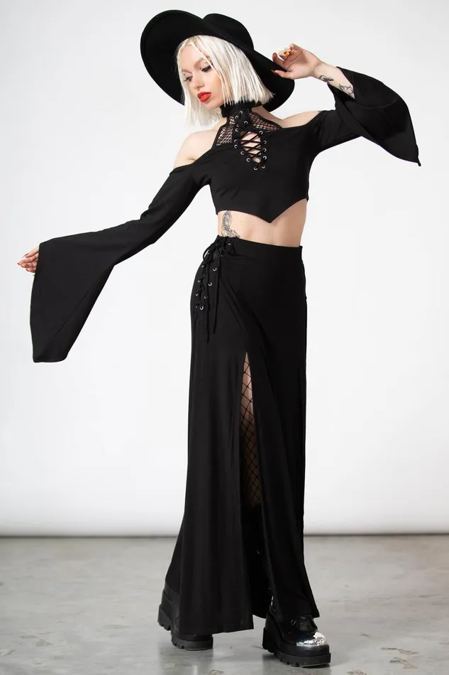 Killstar Maidenhead Cold Shoulder Top Women Long Sleeves