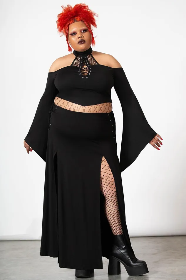 Killstar Maidenhead Cold Shoulder Top Women Long Sleeves