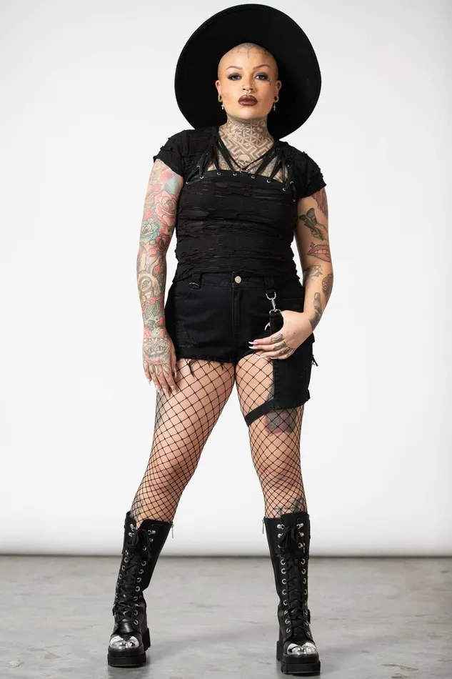 Killstar Malicia LaceUp Top Women TShirts and Vests