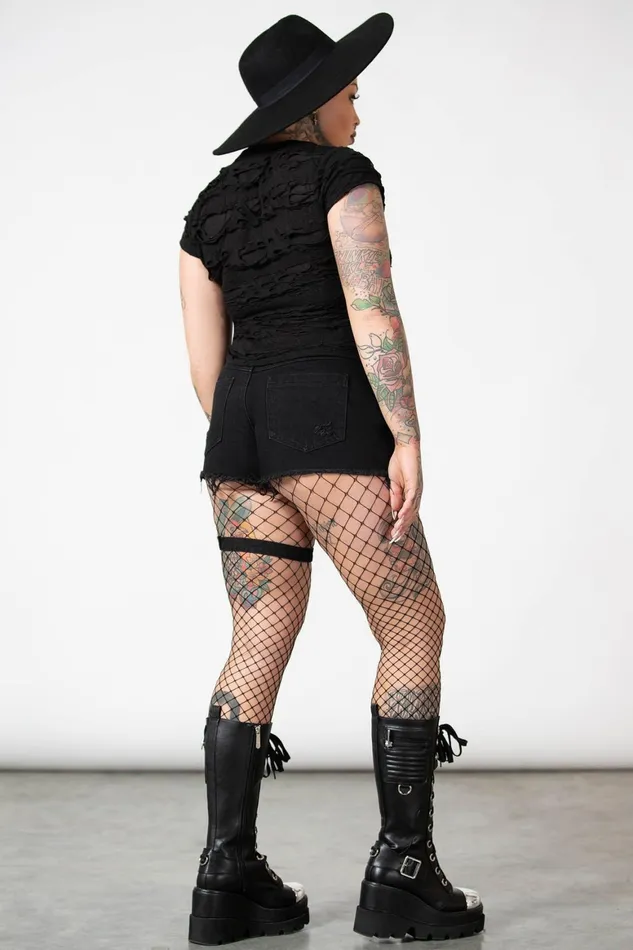 Killstar Malicia LaceUp Top Women TShirts and Vests