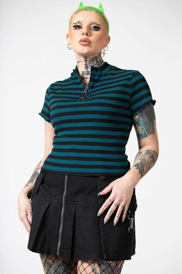 Killstar Malkin Crop Top GREEN Women Crop