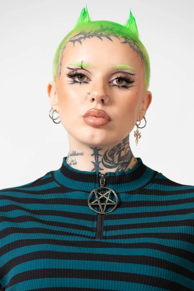 Killstar Malkin Crop Top GREEN Women Crop