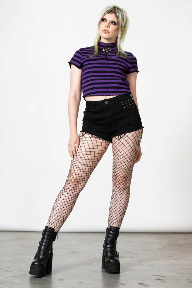 Killstar Malkin Crop Top PURPLE Women Crop