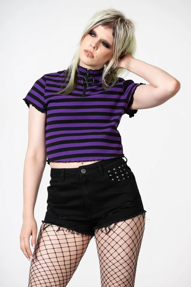 Killstar Malkin Crop Top PURPLE Women Crop