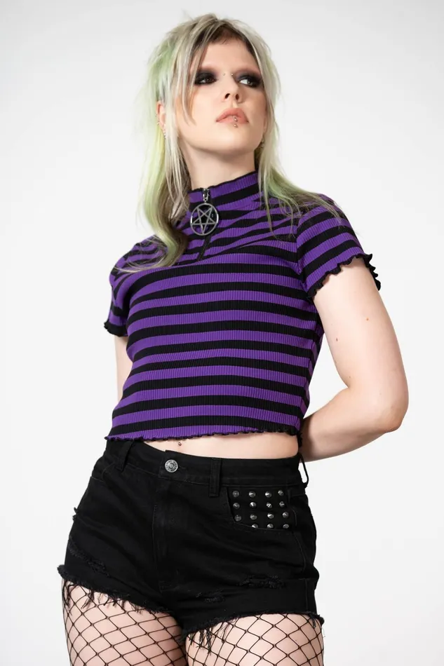 Killstar Malkin Crop Top PURPLE Women Crop