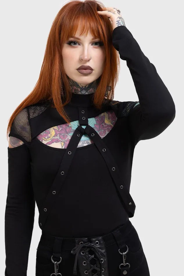 Killstar Miss Masher Top Women Long Sleeves