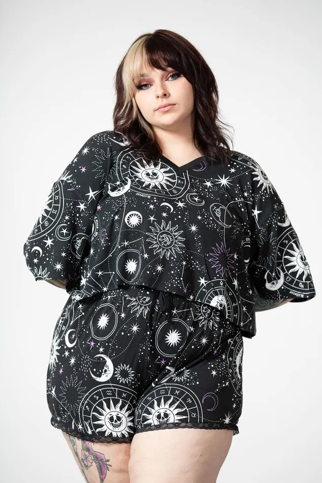 Killstar Moonlight V Neck Crop Top Women Crop