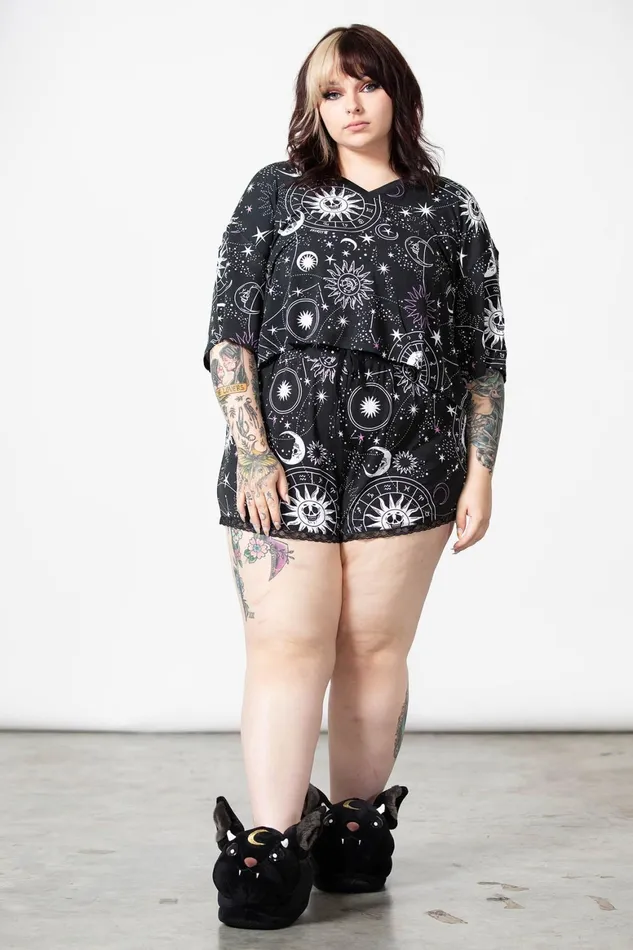 Killstar Moonlight V Neck Crop Top Women Crop