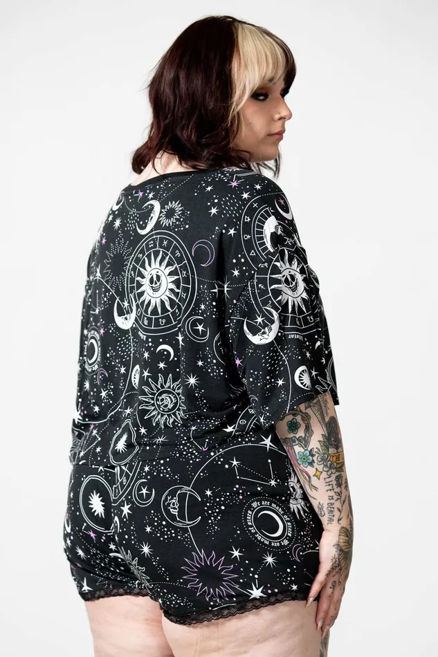 Killstar Moonlight V Neck Crop Top Women Crop