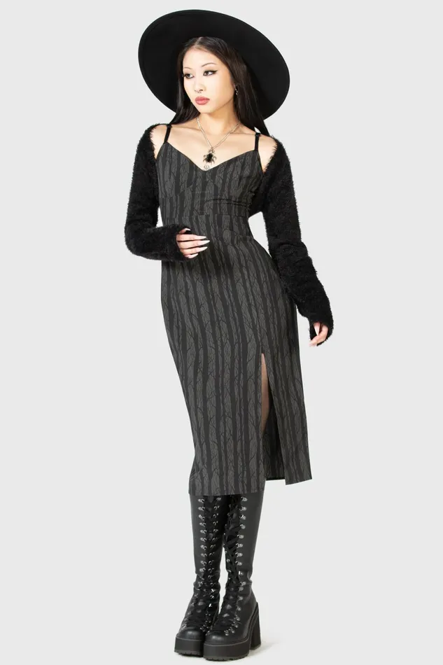 Killstar Moonlit Bloom Slip Dress Women Midi