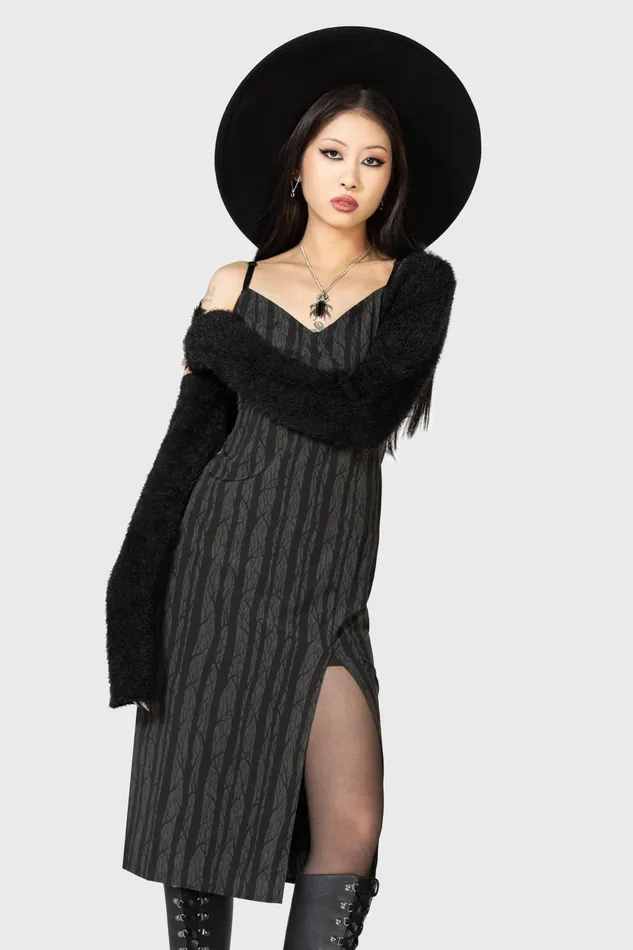 Killstar Moonlit Bloom Slip Dress Women Midi