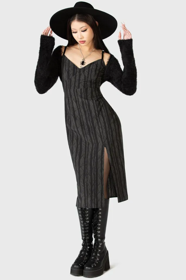 Killstar Moonlit Bloom Slip Dress Women Midi