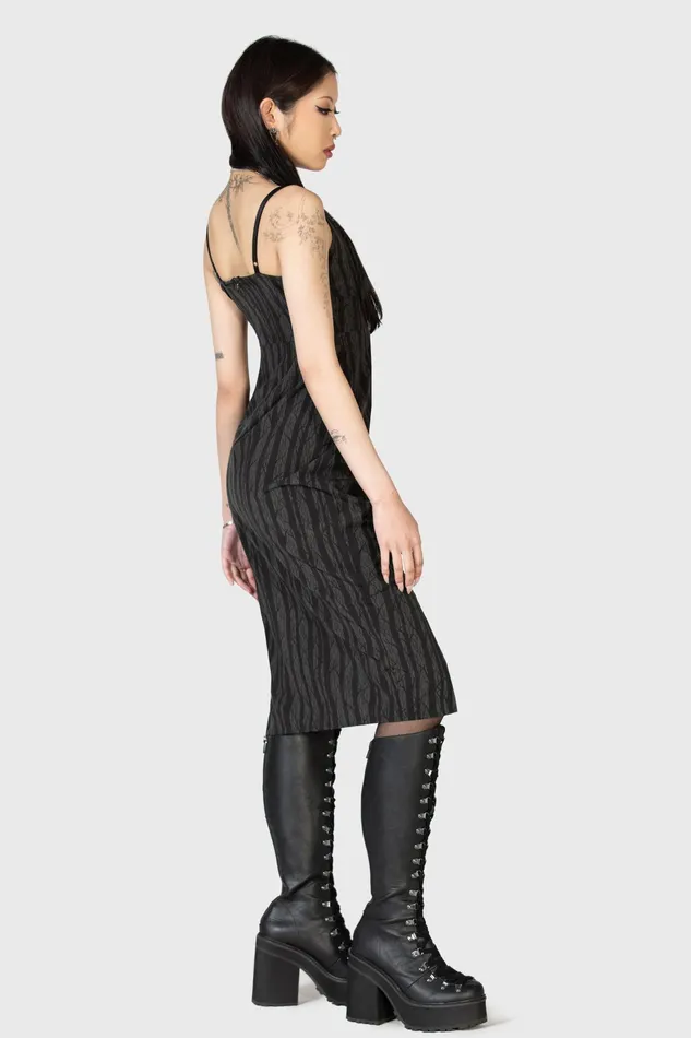 Killstar Moonlit Bloom Slip Dress Women Midi