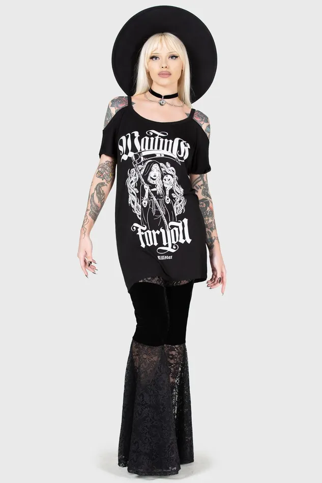 Killstar Muerte Waiting Distress Top Women TShirts and Vests