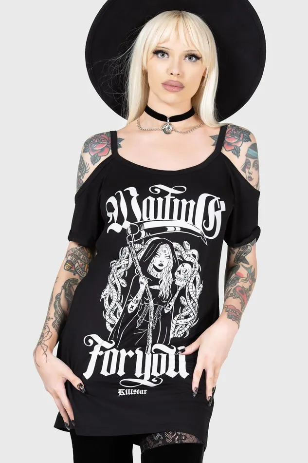 Killstar Muerte Waiting Distress Top Women TShirts and Vests