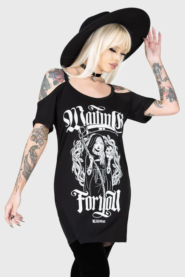Killstar Muerte Waiting Distress Top Women TShirts and Vests