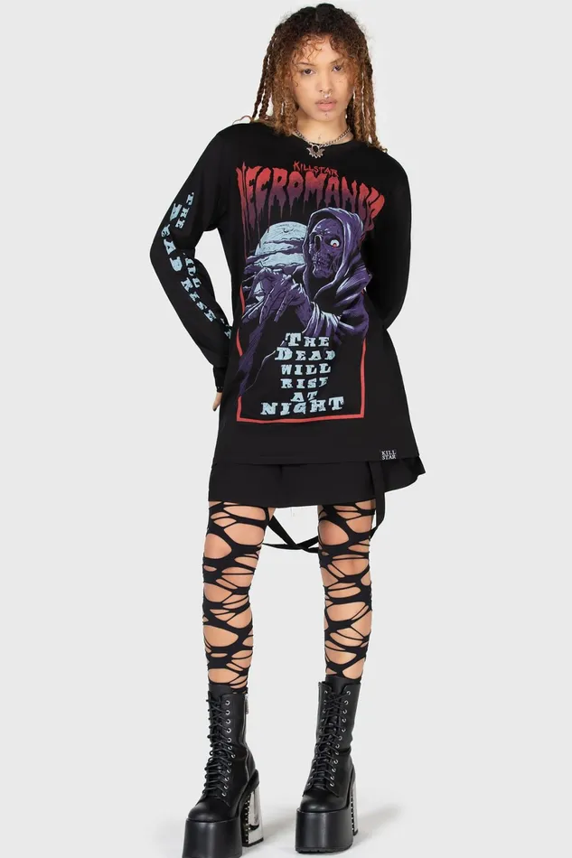 Killstar Necromancer Long Sleeve Top Women Long Sleeves