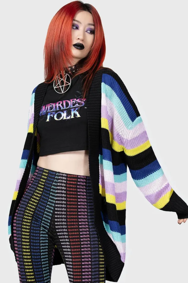 Killstar Neon Rainbow Cardigan Women Cardigans