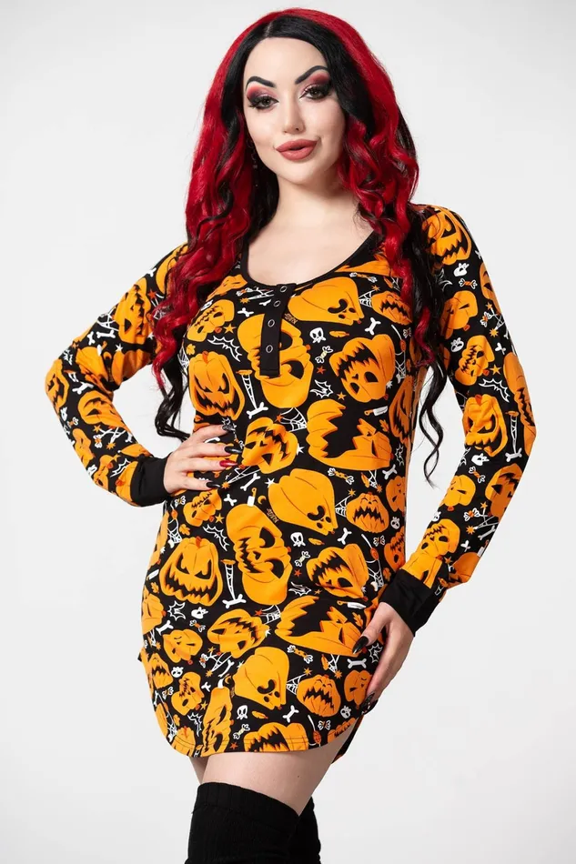 Killstar Night Harvest Henley Dress Women Loungewear