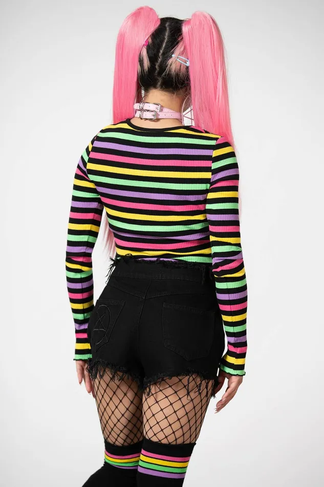 Killstar Nikiko Ribbed LongSleeve Top Women Long Sleeves