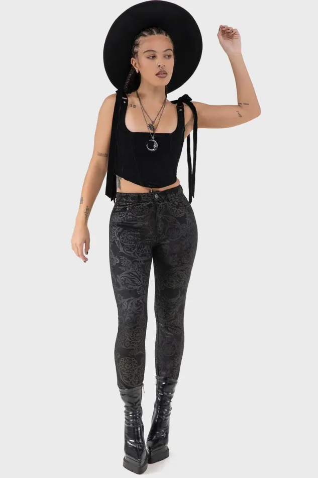 Killstar Nora Trousers BLACK LILY Women Trousers and Jeans