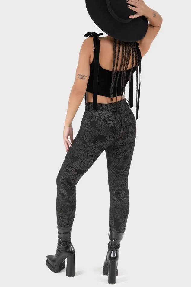 Killstar Nora Trousers BLACK LILY Women Trousers and Jeans