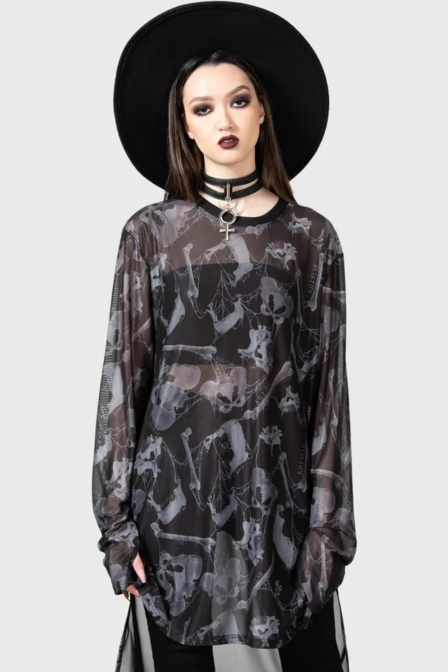 Killstar Ossuary Long Sleeve Top Men Long Sleeves