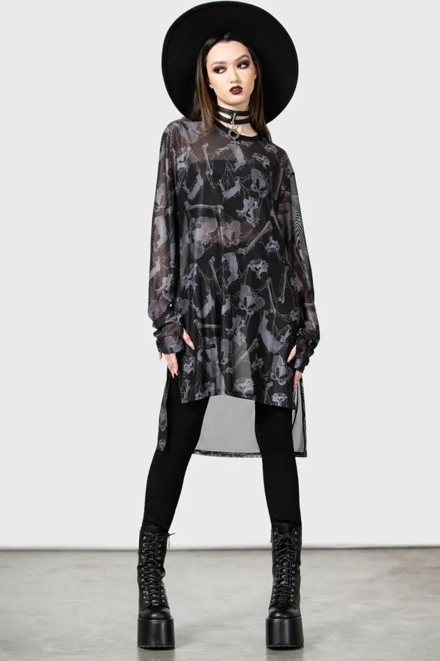 Killstar Ossuary Long Sleeve Top Men Long Sleeves