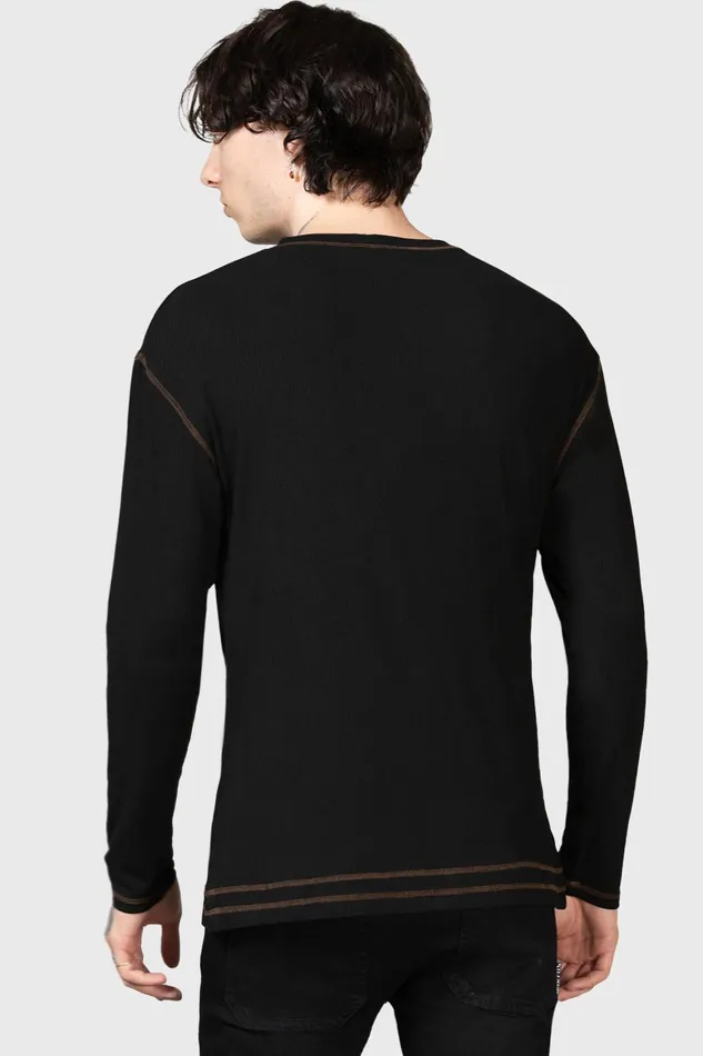 Killstar Otherworlds Henley Top Men Long Sleeves