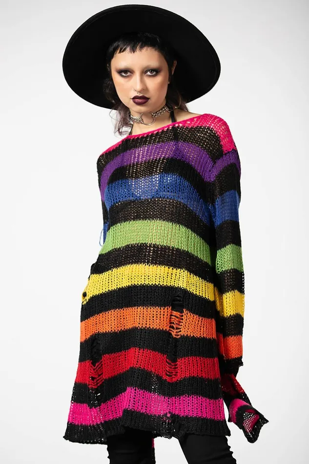 Killstar Over The Rainbow Knit Sweater Women Sweaters