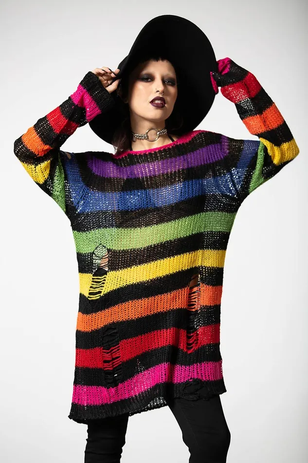 Killstar Over The Rainbow Knit Sweater Women Sweaters