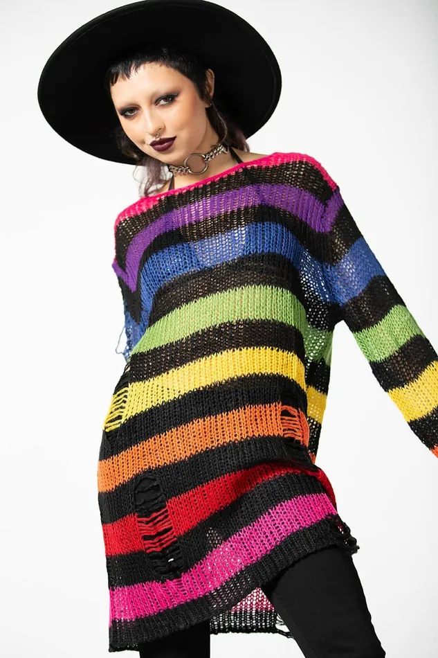 Killstar Over The Rainbow Knit Sweater Women Sweaters