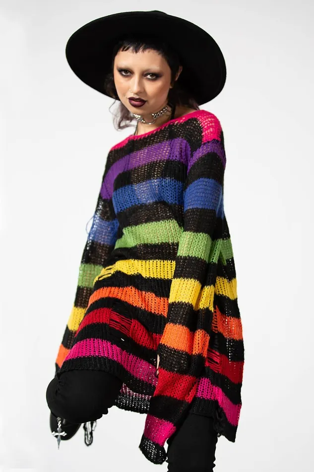 Killstar Over The Rainbow Knit Sweater Women Sweaters
