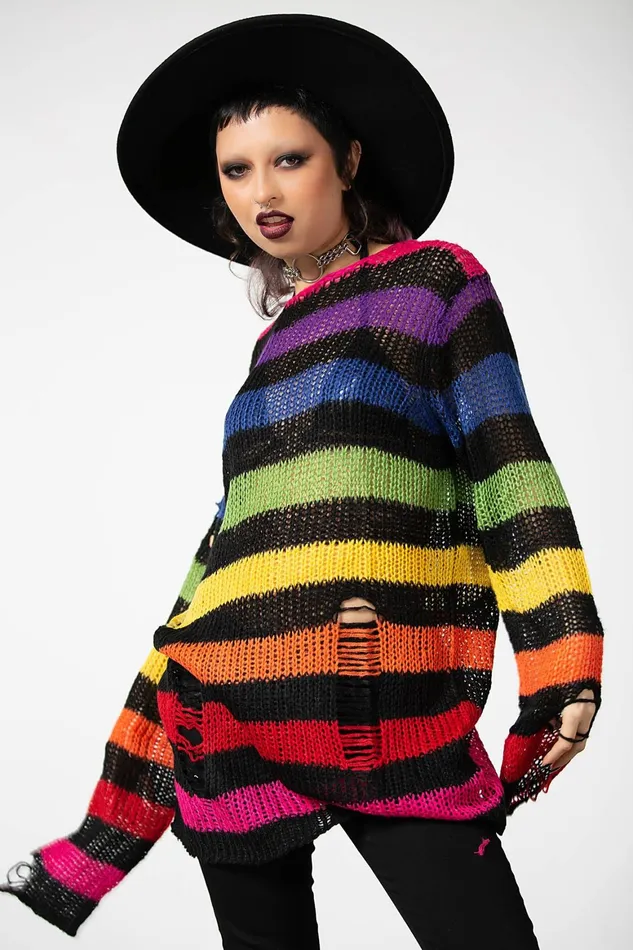 Killstar Over The Rainbow Knit Sweater Women Sweaters