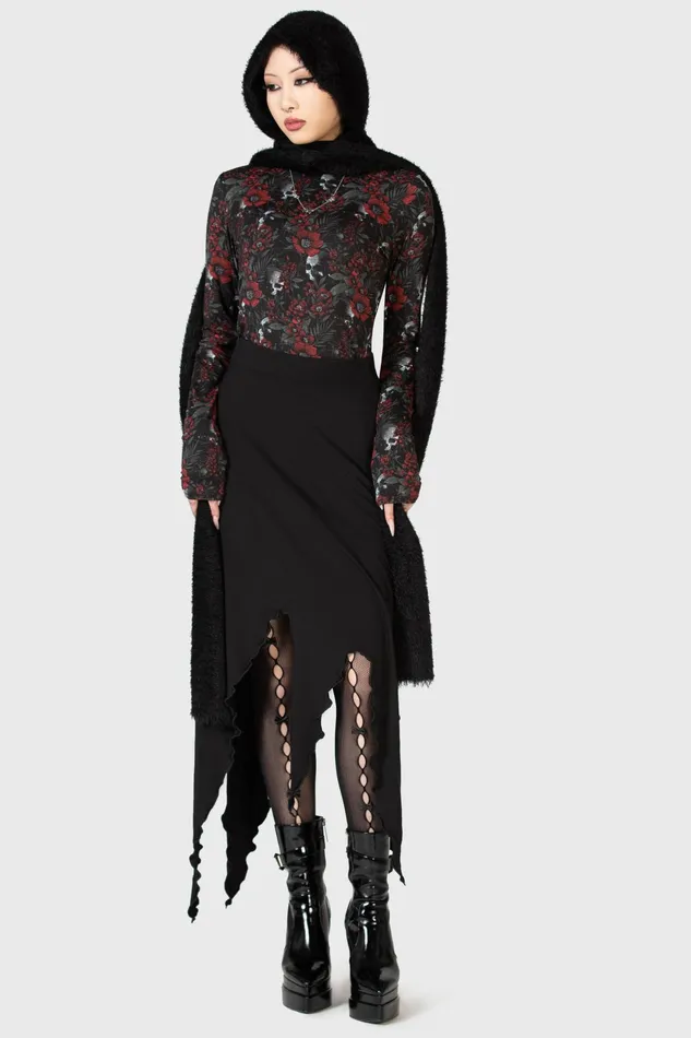 Killstar Pitiful Petals Long Sleeve Top Women Long Sleeves