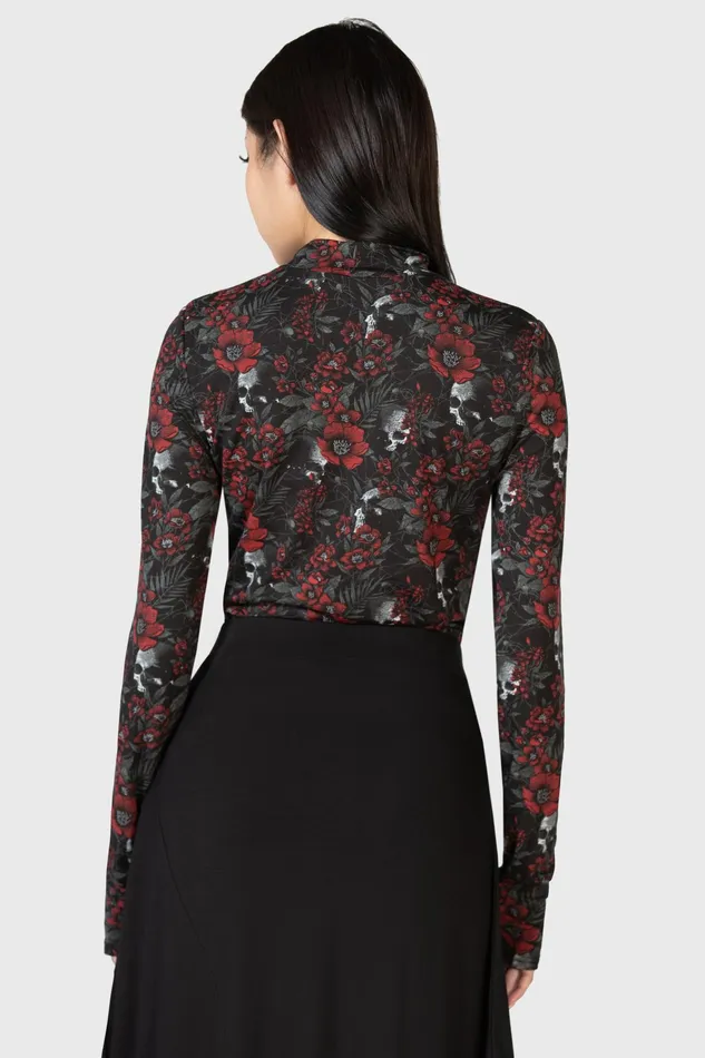 Killstar Pitiful Petals Long Sleeve Top Women Long Sleeves