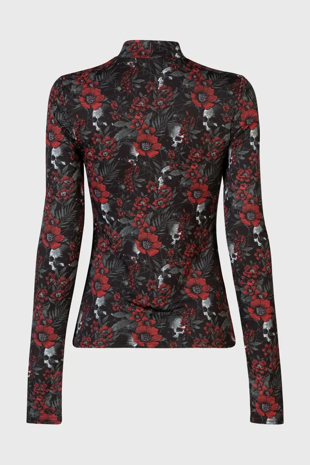 Killstar Pitiful Petals Long Sleeve Top Women Long Sleeves