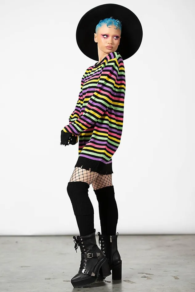 Killstar Rainbow Warrior Knit Sweater Women Sweaters