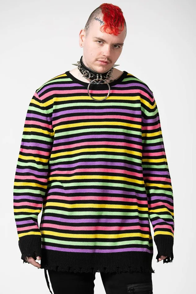 Killstar Rainbow Warrior Knit Sweater Women Sweaters