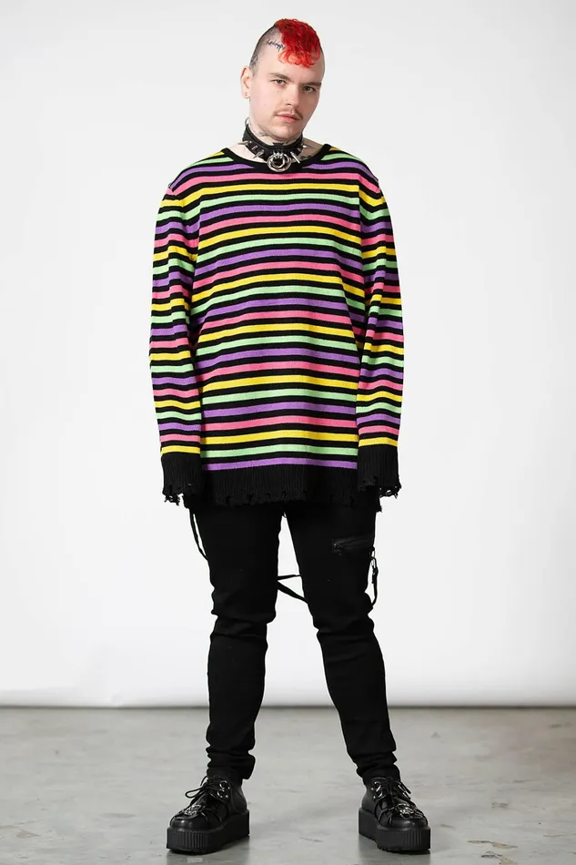 Killstar Rainbow Warrior Knit Sweater Women Sweaters
