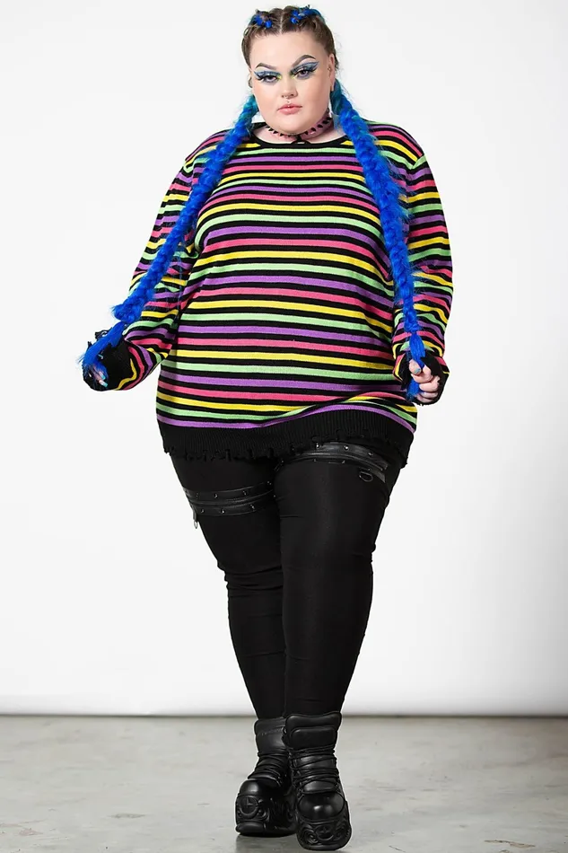 Killstar Rainbow Warrior Knit Sweater Women Sweaters