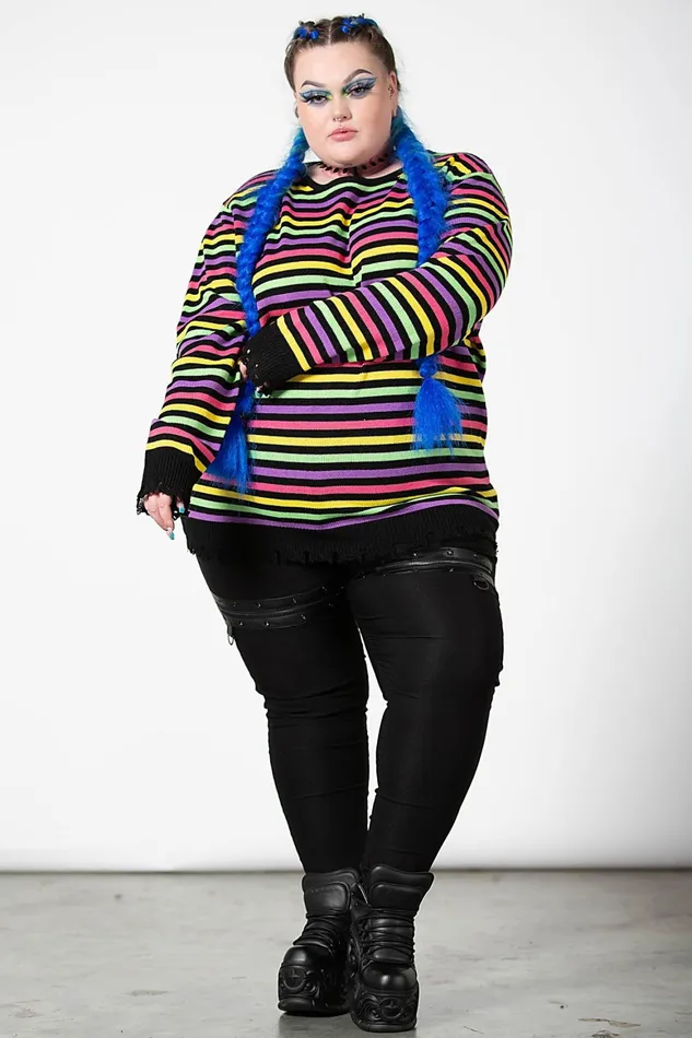 Killstar Rainbow Warrior Knit Sweater Women Sweaters