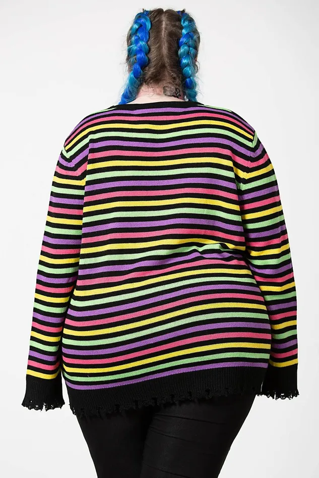 Killstar Rainbow Warrior Knit Sweater Women Sweaters