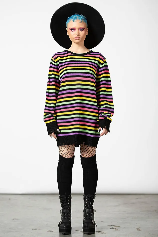 Killstar Rainbow Warrior Knit Sweater Women Sweaters