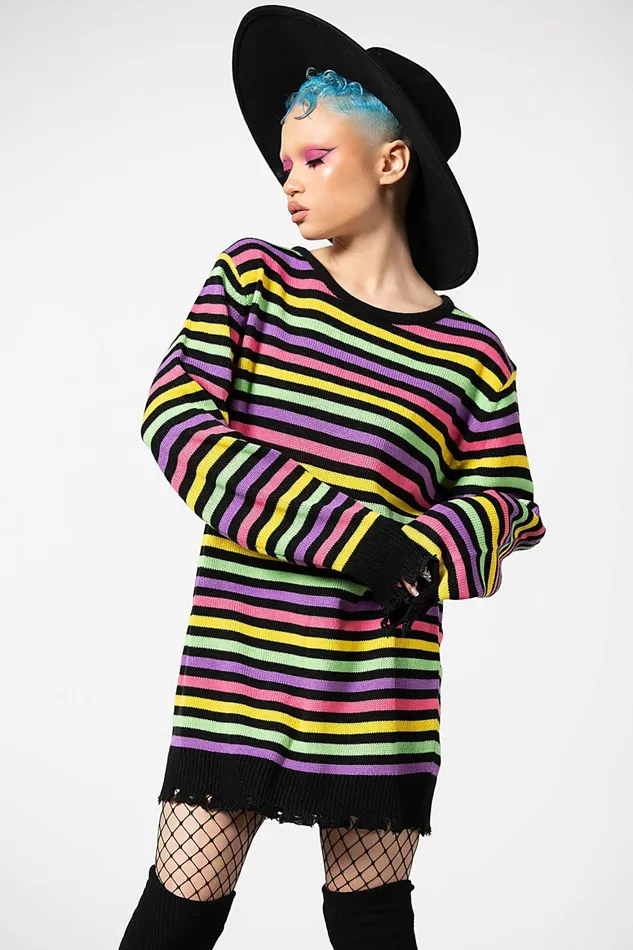 Killstar Rainbow Warrior Knit Sweater Women Sweaters