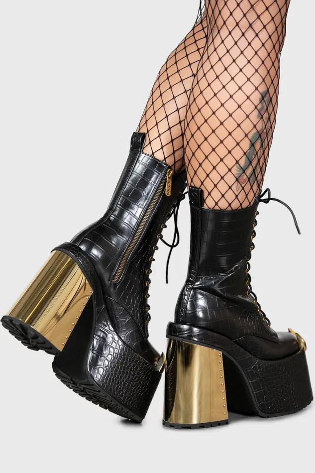 Killstar Repetilia Boots Women Platforms