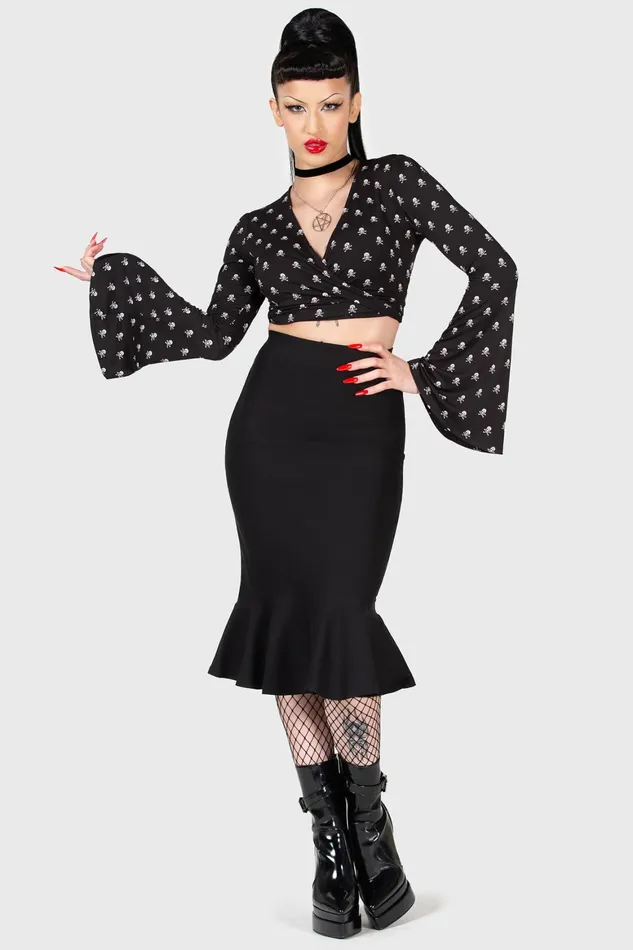 Killstar Royal Blast Skirt Women Midi Skirts